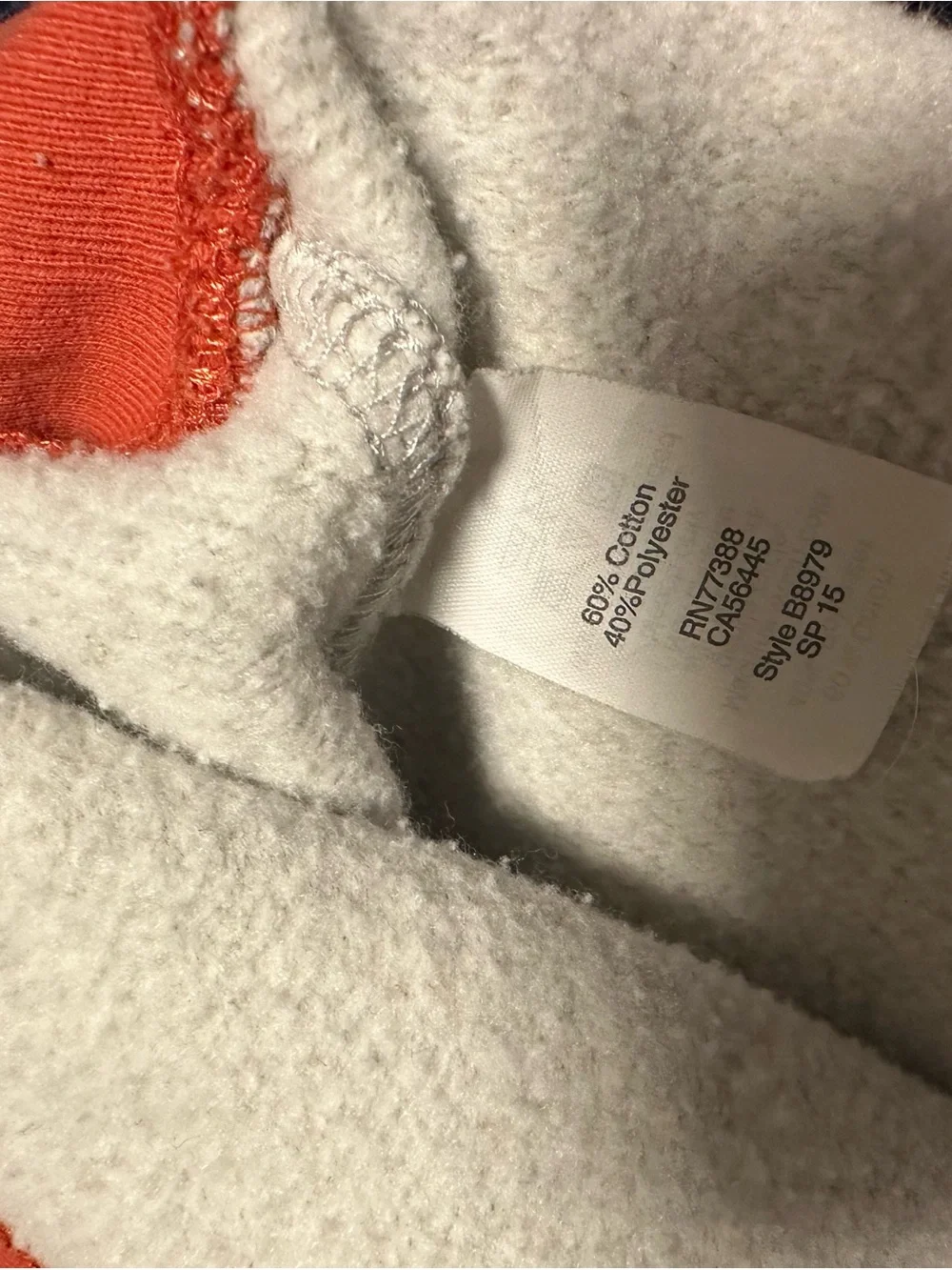 J. Crew Gray Hoodie with Orange Trim